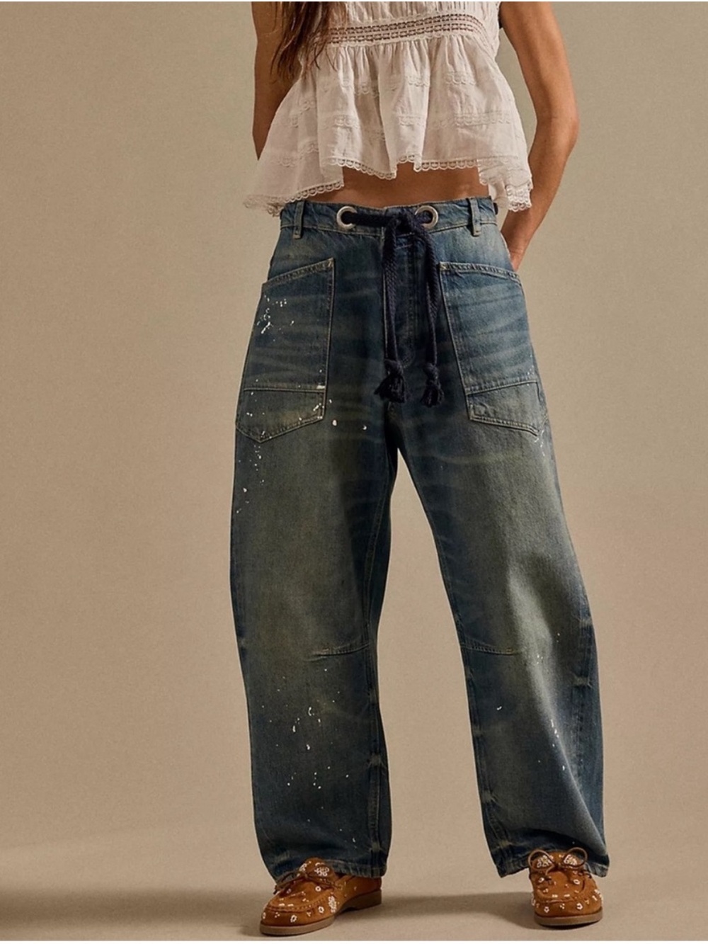 Free People Moxie Pull-On Barrel Jeans